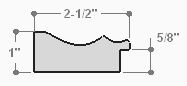 This elegant frame has a double scoop profile.  The outer, wider scoop brings out the natural wood in gray-brown. The inner lip features a subtle silver foil finish that maintains the wood grain.

2.5 " width: ideal for large and extra large (oversize) images. Border a bold watercolour or oil painting, or your favourite print, in this stylish, classic frame.